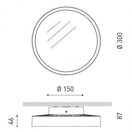 Dimensions of the Sky 31W LED spotlight by Arkoslight | Aiure