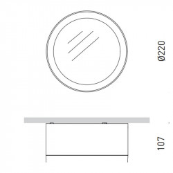 Dimensional drawing of the Arkoslight Stram Surface downlight | Aiure