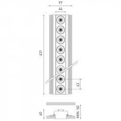 Dimensiones del downlight Black Foster Trimless 10 de Arkoslight | Aiure