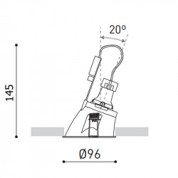 Medidas del downlight Gap Asymmetric 12V&230V de Arkoslight | Aiure