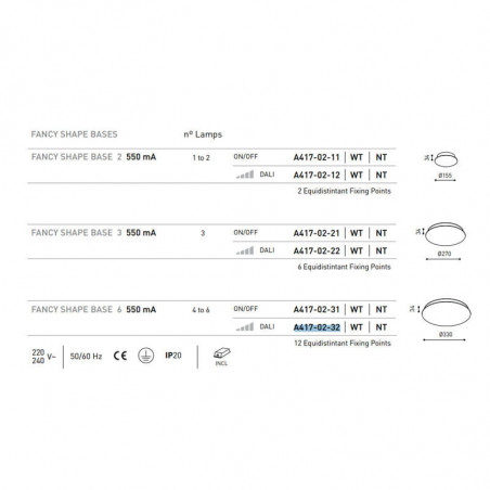 Measurements and references of the lamp base Alaska Big Fancy Shape by Arkoslight | Aiure