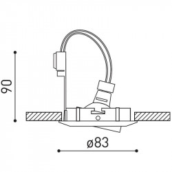 Dimensions of the downlight Basic Tilt by Arkoslight | Aiure