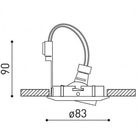 Dimensions of the downlight Basic Tilt by Arkoslight | Aiure