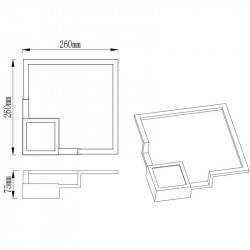 Dimensions of the small LED wall lamp from the Boutique series by Mantra | Aiure