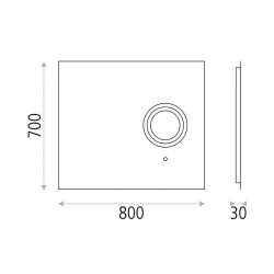 Rectangular LED design mirror Olter by ACB small data-sheet | Aiure