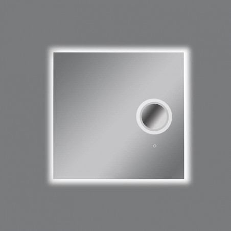 Rectangular LED design mirror Olter by ACB small on a grey background | Aiure