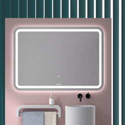 LED mirror Sicilia by Eurobath in a bathroom | Aiure