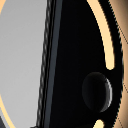 LED Mill design mirror with magnification by Eurobath in a bathroom close up| Aiure