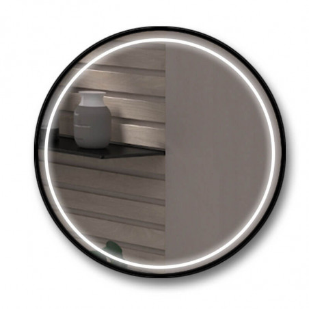 LED mirror with black frame Caicos by Eurobath | Aiure
