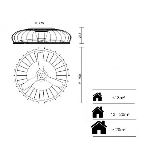Ceiling fan white-wood Nature by Mantra data-sheet| Aiure