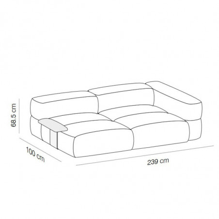 Savina custom design sofa by Viccarbe data-sheet | Aiure