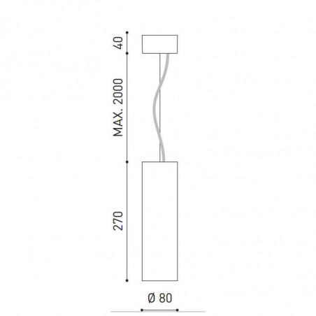 Dimensions of the Arkoslight Scope 27 lamp | Aiure