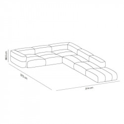Savina large sofa with pouf  by Viccarbe data-sheet| Aiure