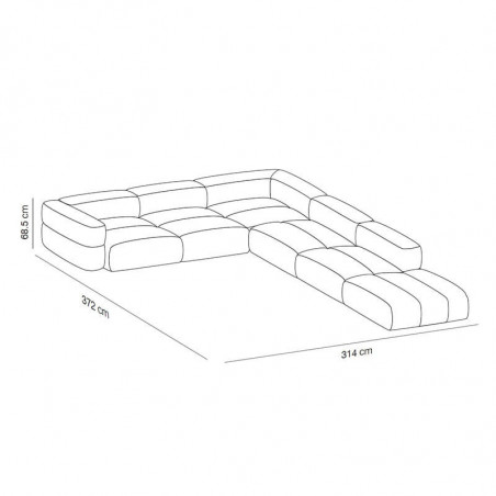 Savina large sofa with pouf  by Viccarbe data-sheet| Aiure