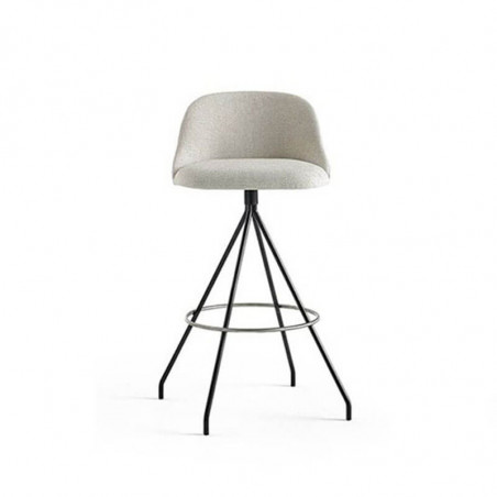Taburete bar de diseño giratorio Aleta de Viccarbe en color blanco roto | Aiure